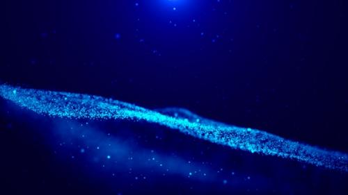 Videohive - Blue Particle Wave Flow Background Loop - 48128361 - 48128361