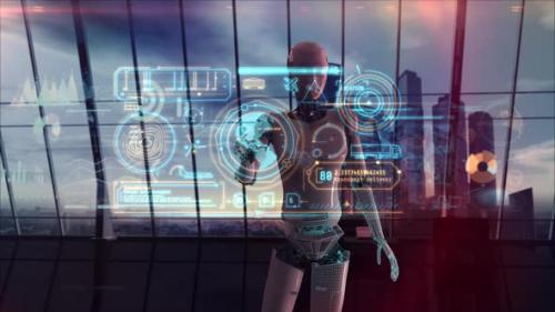 Videohive - Artificial Intelligence Works With Cargo Logistics - 48128406 - 48128406