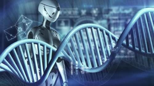 Videohive - The Work Of Artificial Intelligence With DNA - 48128415 - 48128415