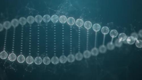 Videohive - Blue DNA Structure Wireframe Abstract Background Medical Science and Genetic Biotechnology Concept - 48133101 - 48133101