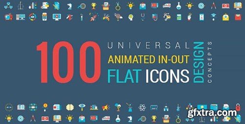 Videohive Animated Flat Icons and Concepts Pack 13399412