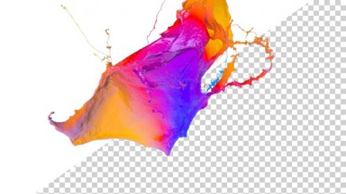 Videohive - Collision Of Streaming Multicolor Paint Splash V2 - 48134341 - 48134341