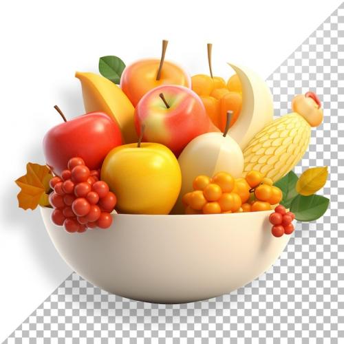 Premium PSD | Thanksgiving fruit basket 3d Premium PSD