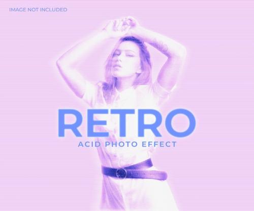 Premium PSD | Retro acid line photo effect Premium PSD