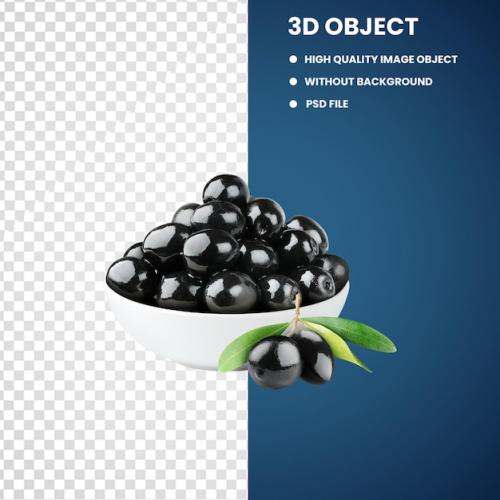 Premium PSD | Variety of green and black whole olives Premium PSD