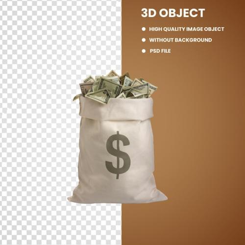 Premium PSD | Dollar bag dollar currency Premium PSD