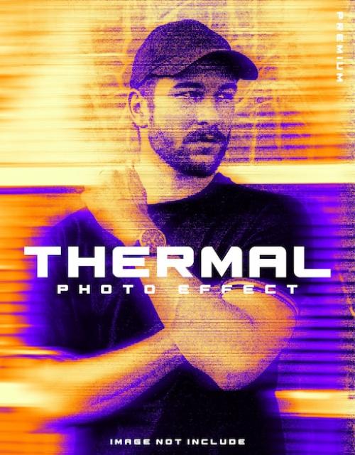 Premium PSD | Thermal heat map psd photo effect template Premium PSD