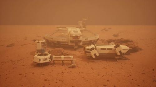 Videohive - Scientific Research Settlement on the Planet Mars - 48195097 - 48195097