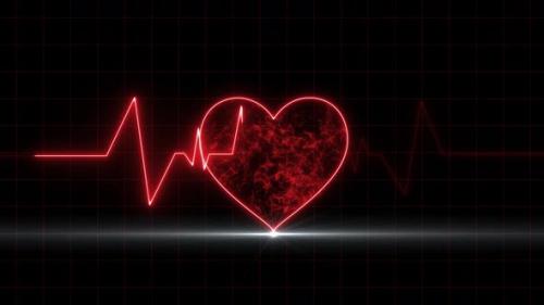 Videohive - Heart Beat Plus Moving Animation Medical Background, Glowing Neon Heart Pulse Moving, Ecg Medical Sc - 48128000 - 48128000