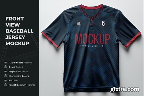 Front view baseball jersey mockup ARBJ9P6