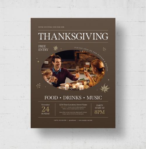 Thanksgiving Flyer Layout for Autumn Fall Event in Modern Style 644723978