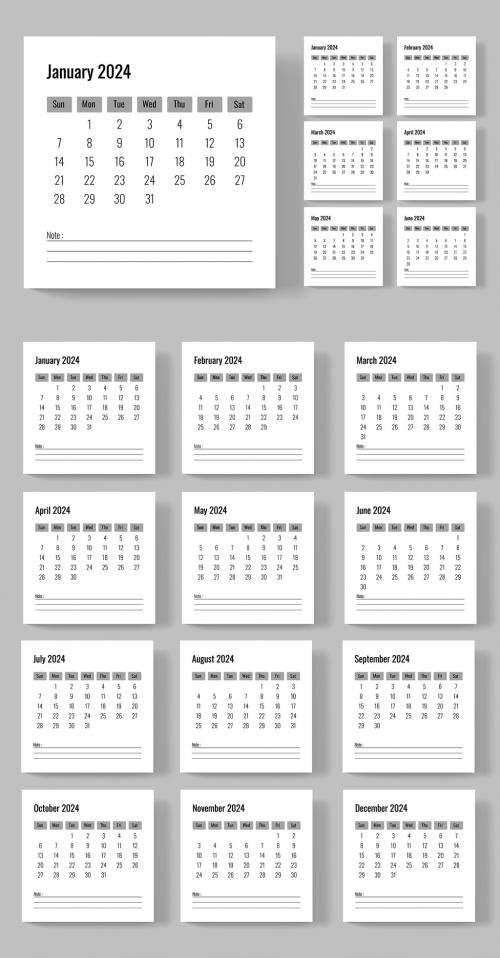 White Square Calendar Design 645583246