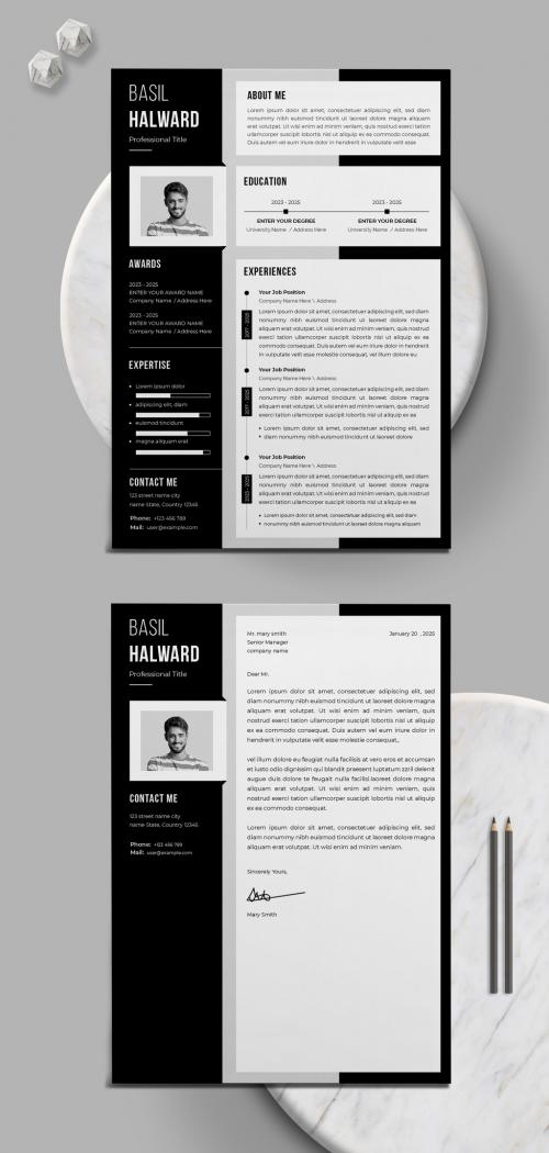 Black & White Resume CV Design 645583154