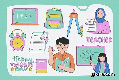 Teacher's Day Vector Clipart Pack TJZZR57