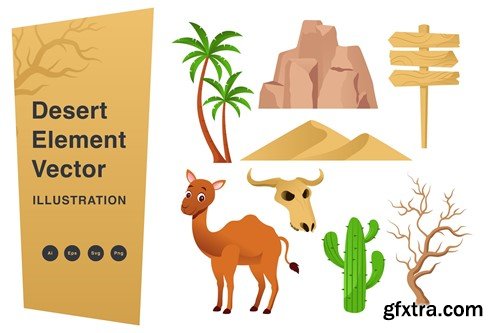 Desert Element Vector Illustration KW6JCY4