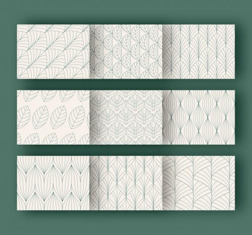 Seamless Pattern Set in Cream and Dark Green 645214647