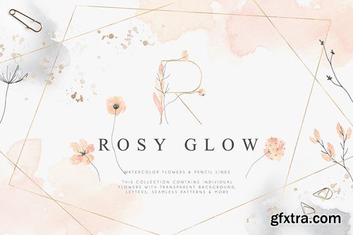 Rosy Glow Blush Textures Flowers Patterns BVZCFM2