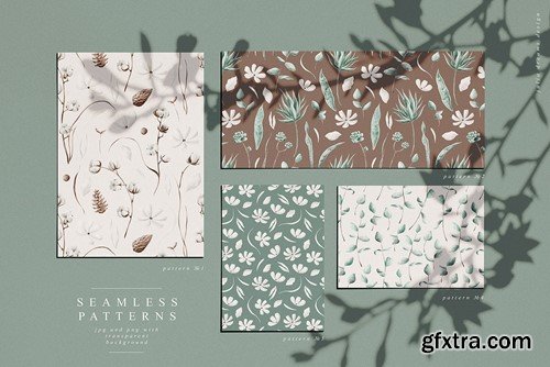 Green Leaf Eucalyptus Cotton Floral Elements WLYAFR3