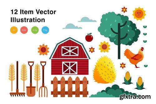 Farming Elements Vector Illustration 54FJBFB