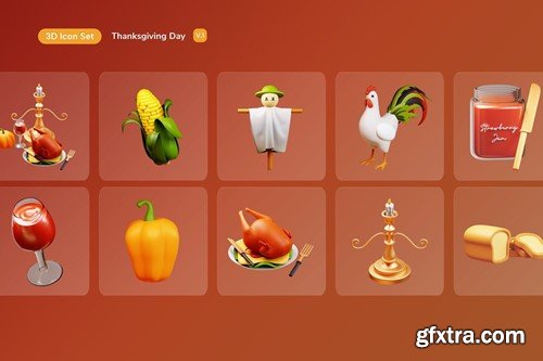 Thanksgiving 3D Icons V1 4FK5LQ5