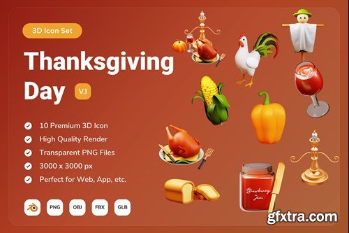 Thanksgiving 3D Icons V1 4FK5LQ5