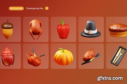 Thanksgiving 3D Icons V2 8WFR7KJ