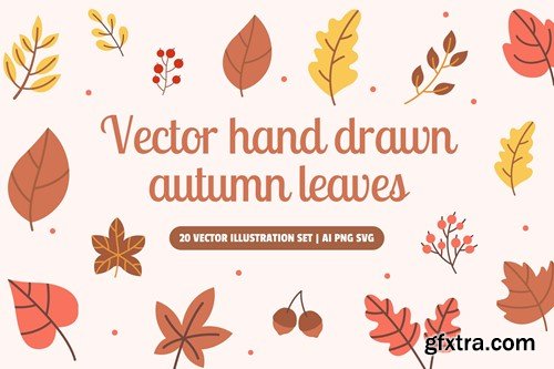 Vector Hand drawn Autumn Leaves 375UHSK