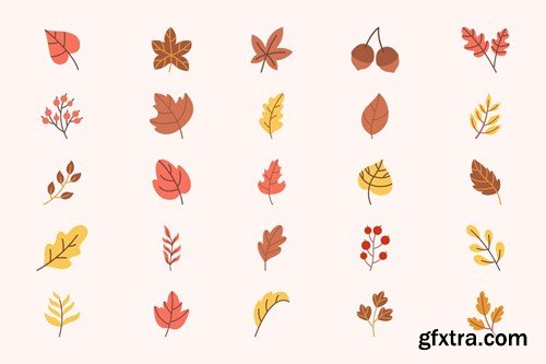 Vector Hand drawn Autumn Leaves 375UHSK