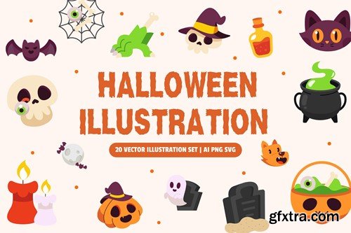 Halloween Illustration Set 6QNB3Z3