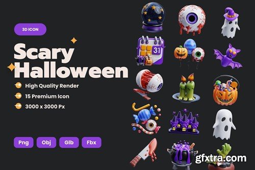 Halloween 3D Illustration KCHJ58Q