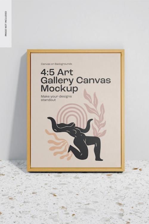 Premium PSD | 4:5 art gallery canvas mockup, front view Premium PSD