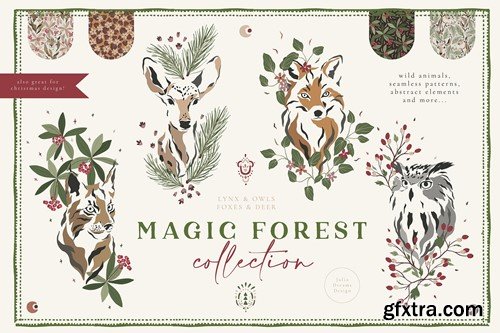 Magic Forest Vector Illustrations Animals L4CYF2A