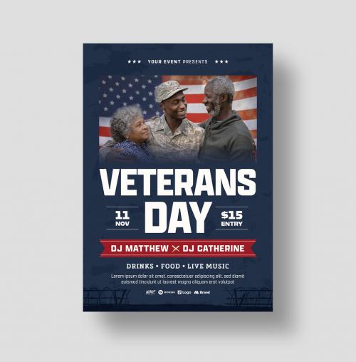 Veterans Day Flyer Layout for Military Army Veteran 644712732