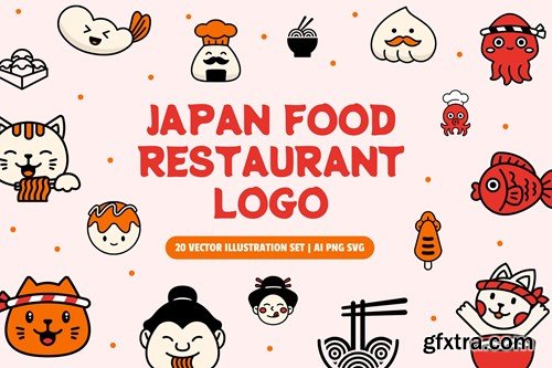 Japan Food Restaurant Logo Set WMMRHHX