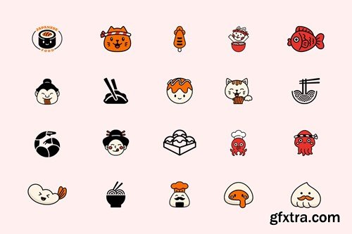 Japan Food Restaurant Logo Set WMMRHHX