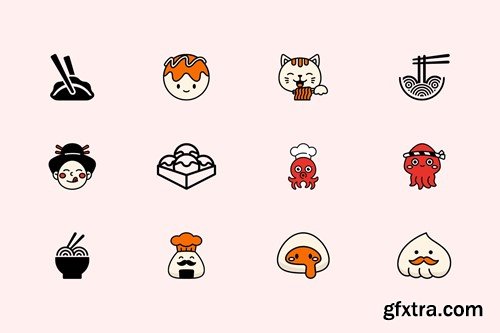 Japan Food Restaurant Logo Set WMMRHHX