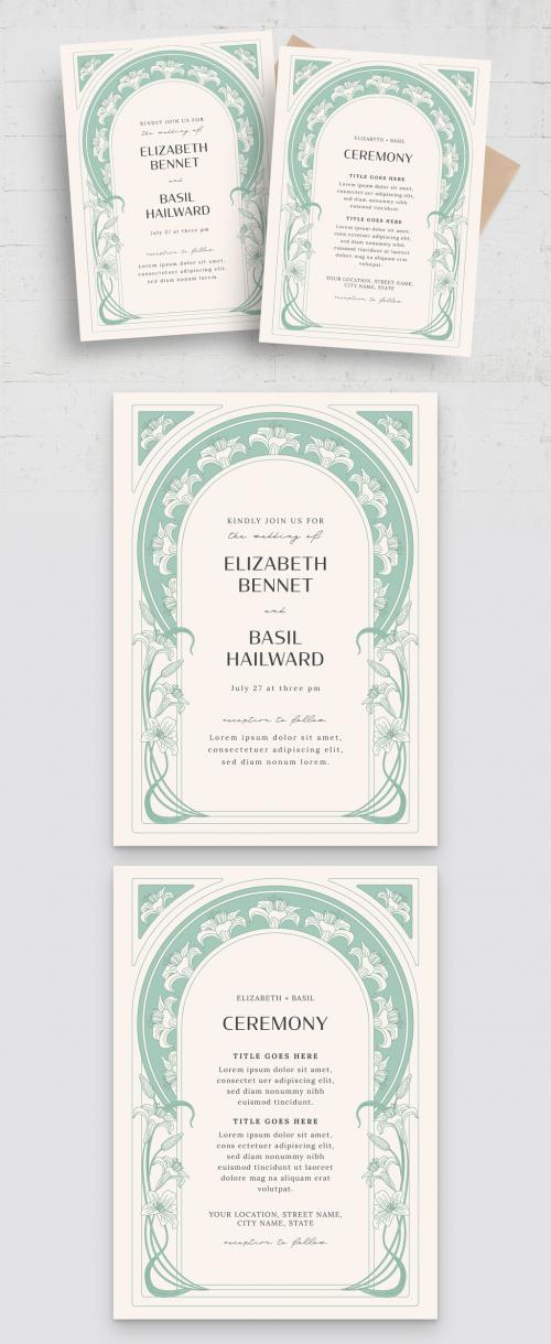 Vintage Wedding Invitation Layout 644699066