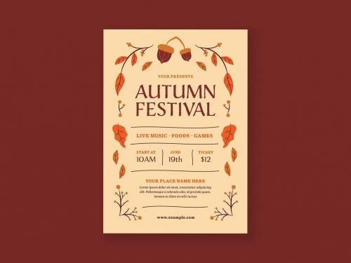 Beige Classic Vintage Autumn Festival Flyer 644867941