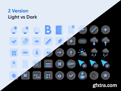 Interficon - 3D Interface Icons Ui8.net