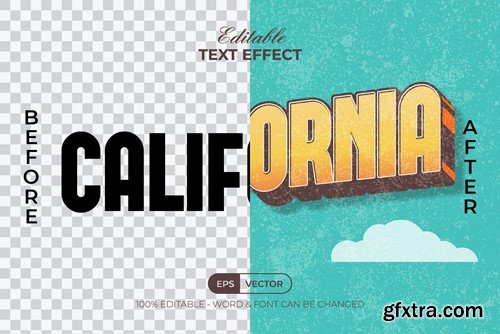 Vintage Text Effect California Style. 59LXHWS