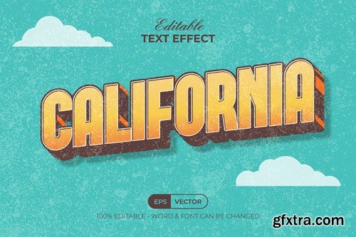 Vintage Text Effect California Style. 59LXHWS