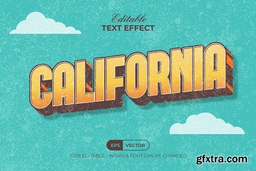 Vintage Text Effect California Style. 59LXHWS