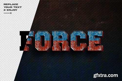 Force Grunge Textured 3D Text Effect 7EDSD83