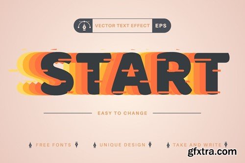 Start - Editable Text Effect, Font Style ZJEHKDW