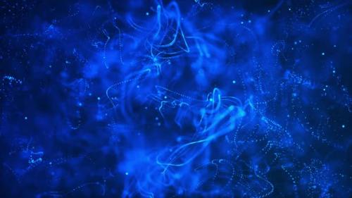 Videohive - Dark blue particle lines abstract background - 48108734 - 48108734