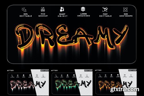 3 PSD Dreamy Liquid Text Effect Gradient GSFB46F