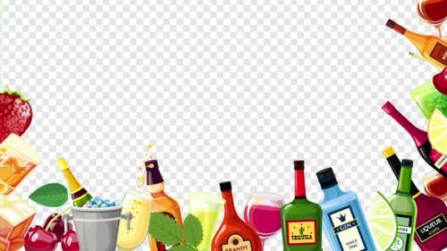 Videohive - Alcoholic Beer Beverages Drinks Bottles Frame Alpha - 48108988 - 48108988