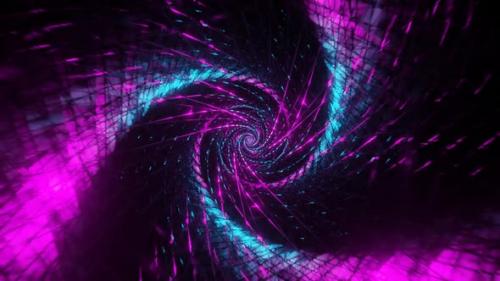 Videohive - Cyan And Pink Spiral Net Tunnel Background Vj Loop In HD - 48110022 - 48110022