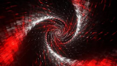 Videohive - Silver And Red Spiral Net Tunnel Background Vj Loop In HD - 48110027 - 48110027