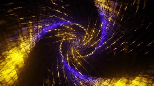 Videohive - Purple And Gold Spiral Net Tunnel Background Vj Loop In 4K - 48110029 - 48110029